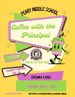 Husky Families please join our May Coffee with the Principal!